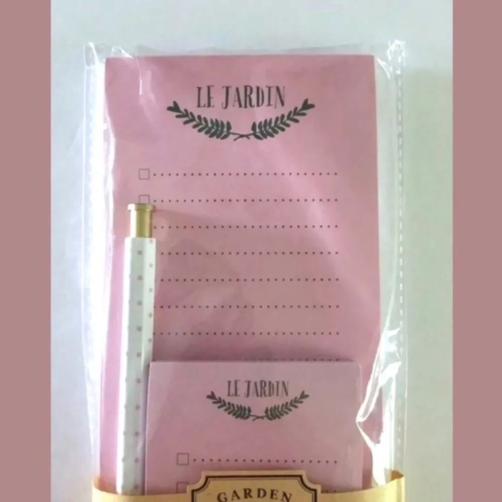Stationery Set Pen List Pad Sticky Note Le Jardin Garden French Desk Accessories